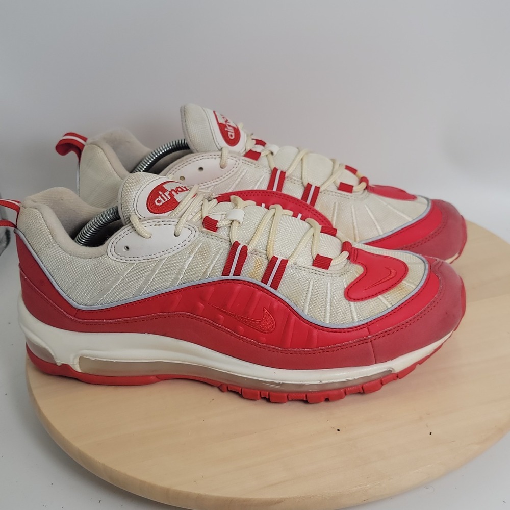 Nike Air Max 98 University Red,White Sneakers, Size 10.5 640744-602